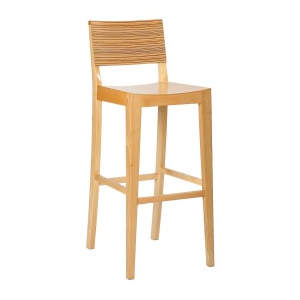 Reuben Zebrano Veneer Seat High Stool