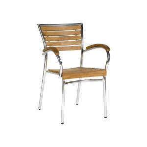 Gent Teak Stacker Metal Armchair