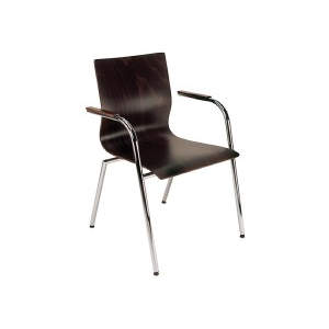 Lisbon Armchair Wenge Veneer Metal Armchair