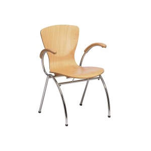 Mars Veneer Seat Metal Armchair