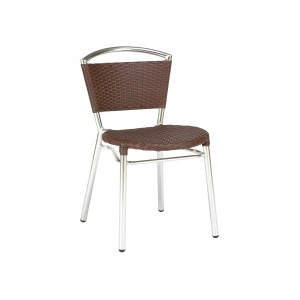 Isabella Brown Stacker Leather Look Weave Side Chair